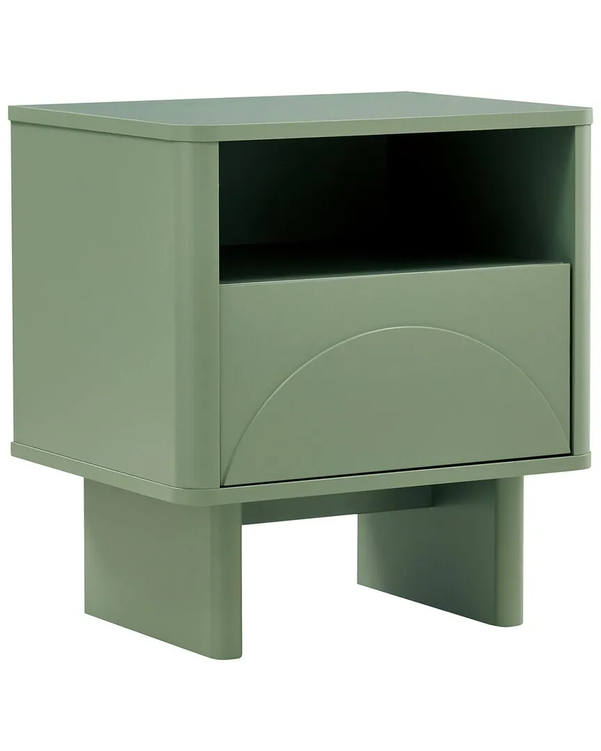 Ella Nightstand with Drawer - Green, MDF