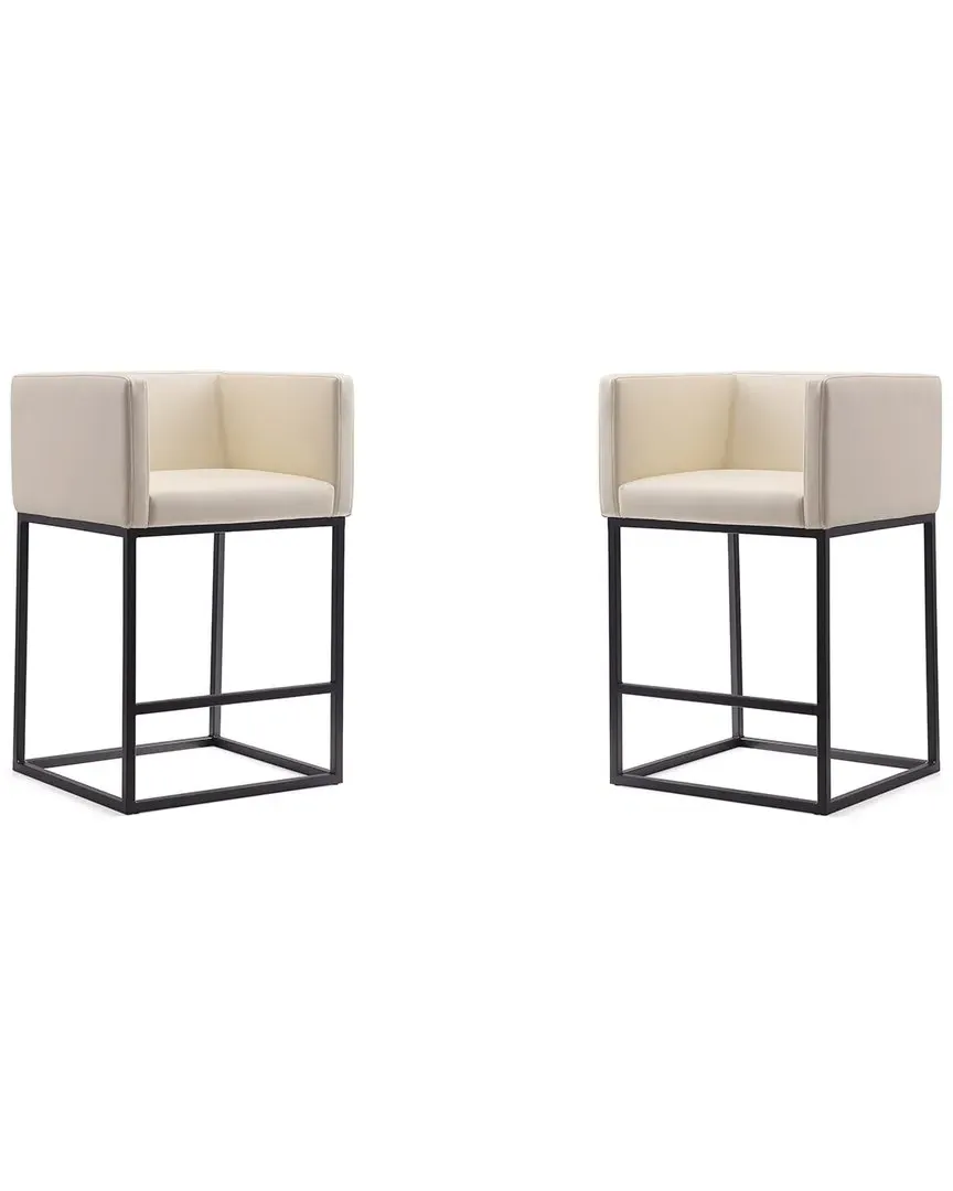 Embassy Set of 2 Counter Stools - Cream, Metal image