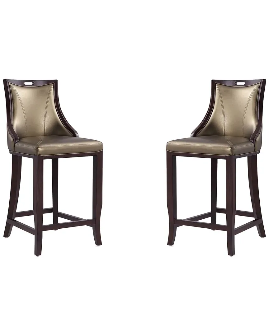 Emperor Set of 2 Bar Stools - Bronze, Beech Wood image