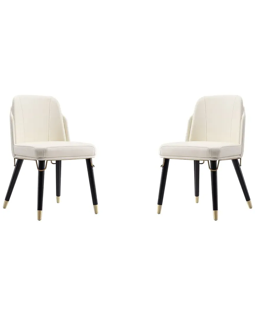 Estelle Set of 2 Dining Chairs - Cream, Wood image