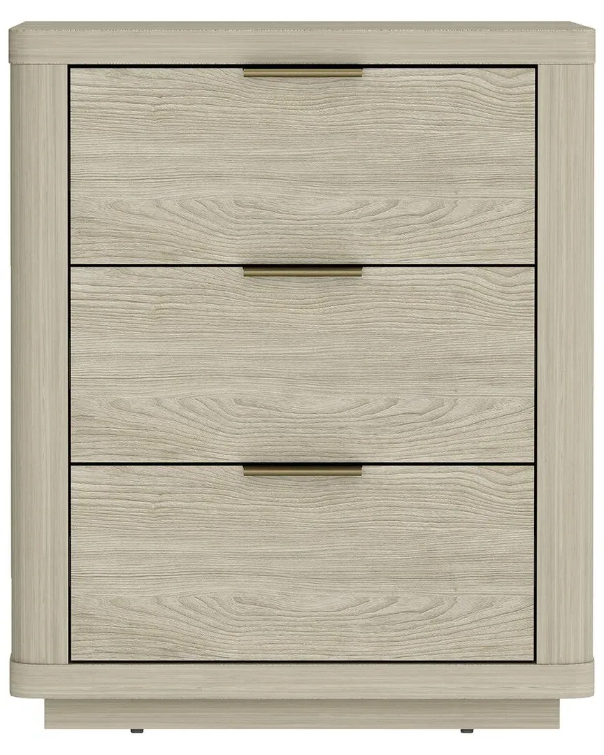 Evelyn Nightstand with 3 Full Extension Drawers - Natural, MDF image