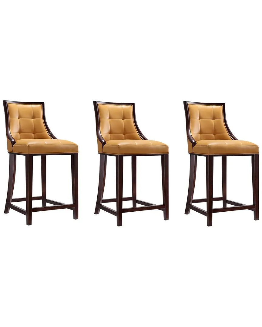 Fifth Avenue Set of 3 Counter Stools - Camel, Beech Wood image