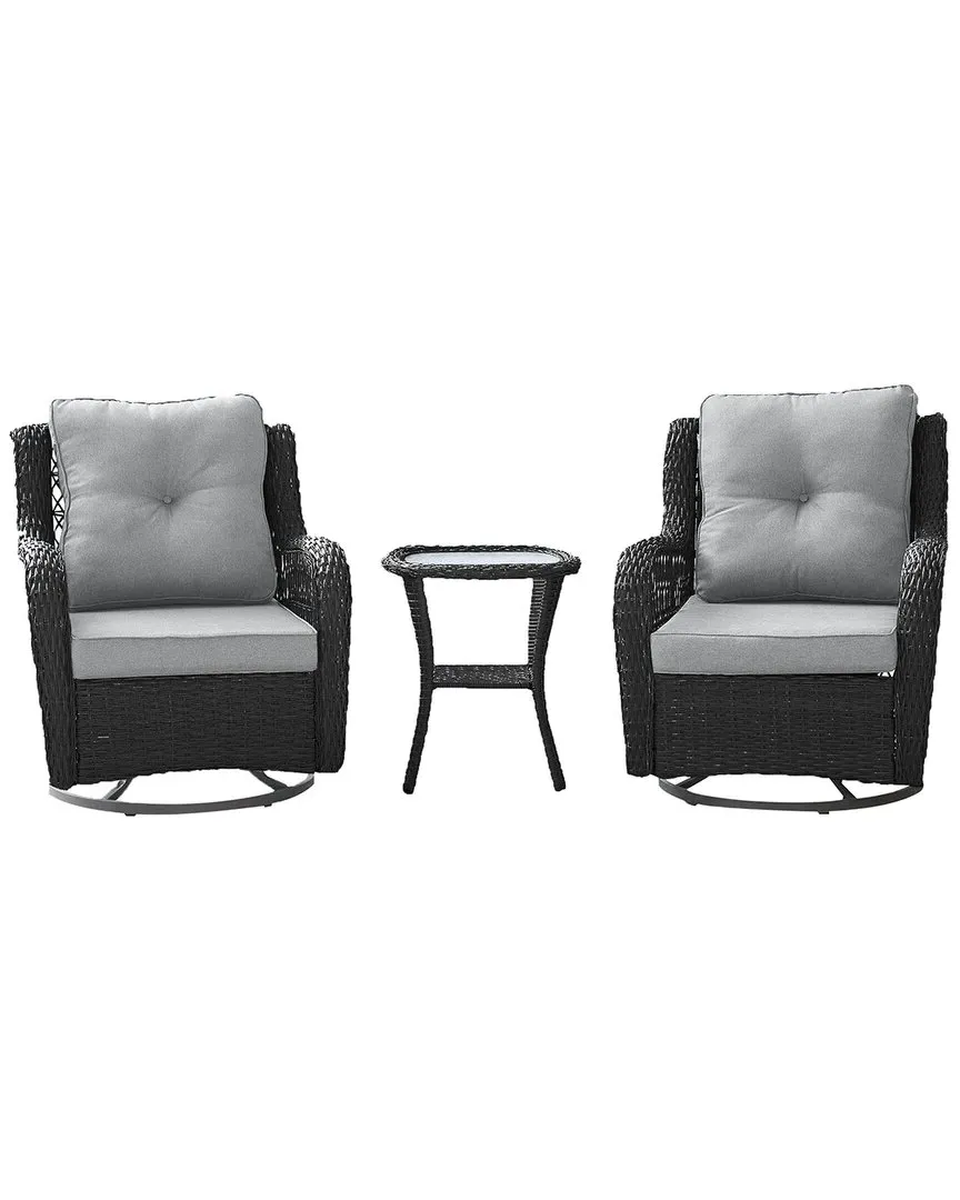 Fruttuo 2-Person Patio Seating Group with End Table - Grey