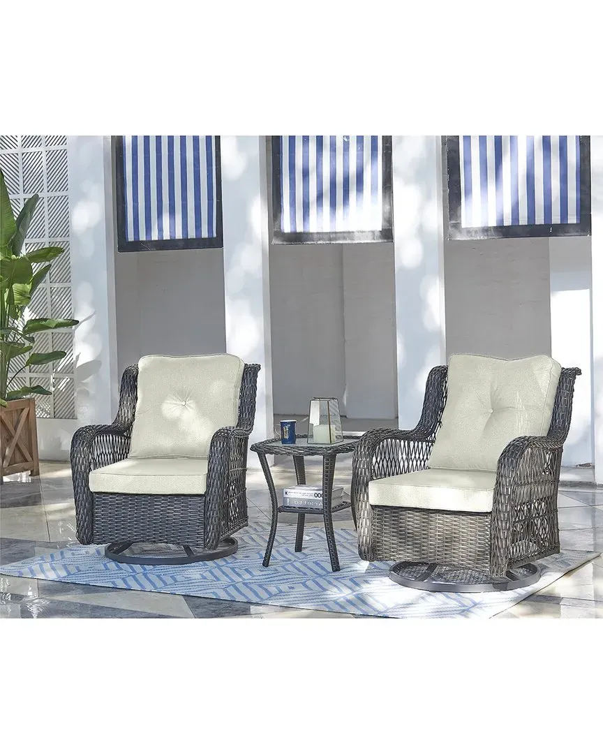 Fruttuo 2-Person Patio Seating Group with End Table - Grey image