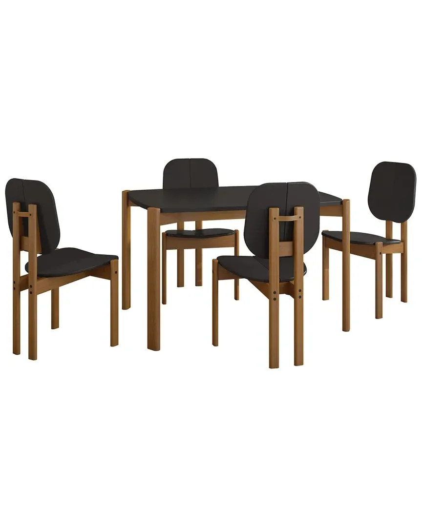 Gales 5-Piece Dining Table Set - Black, MDF