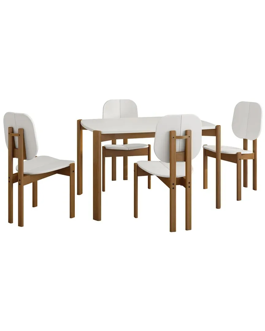 Gales 5-Piece Dining Table Set - White, MDF