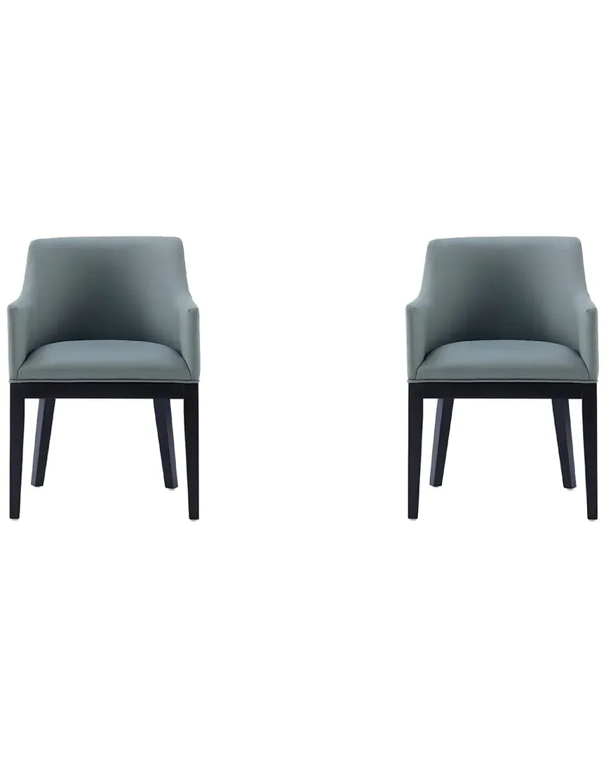 Gansevoort Set of 2 Armchairs - Pewter, Beech Wood