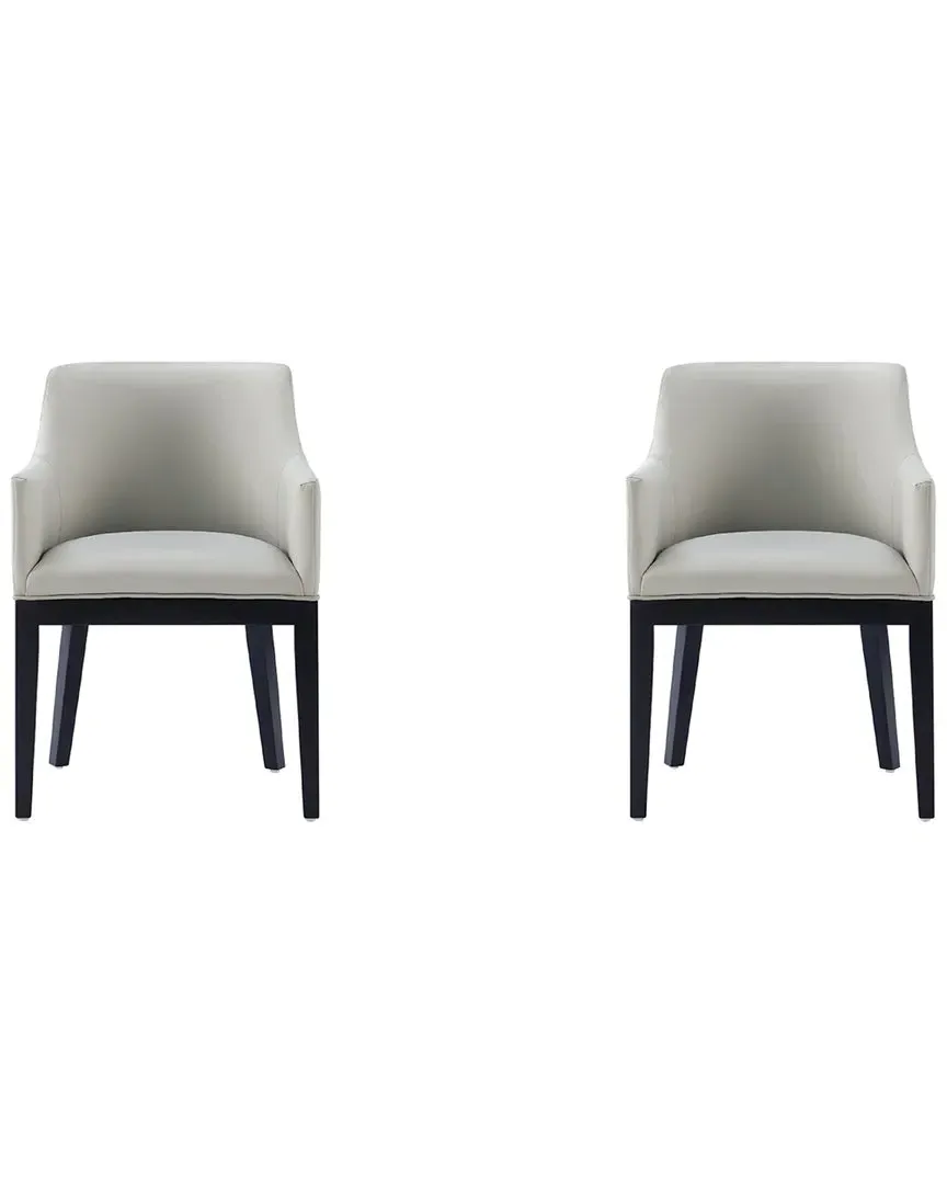 Gansevoort Set of 2 Armchairs - Stone Grey, Beech Wood