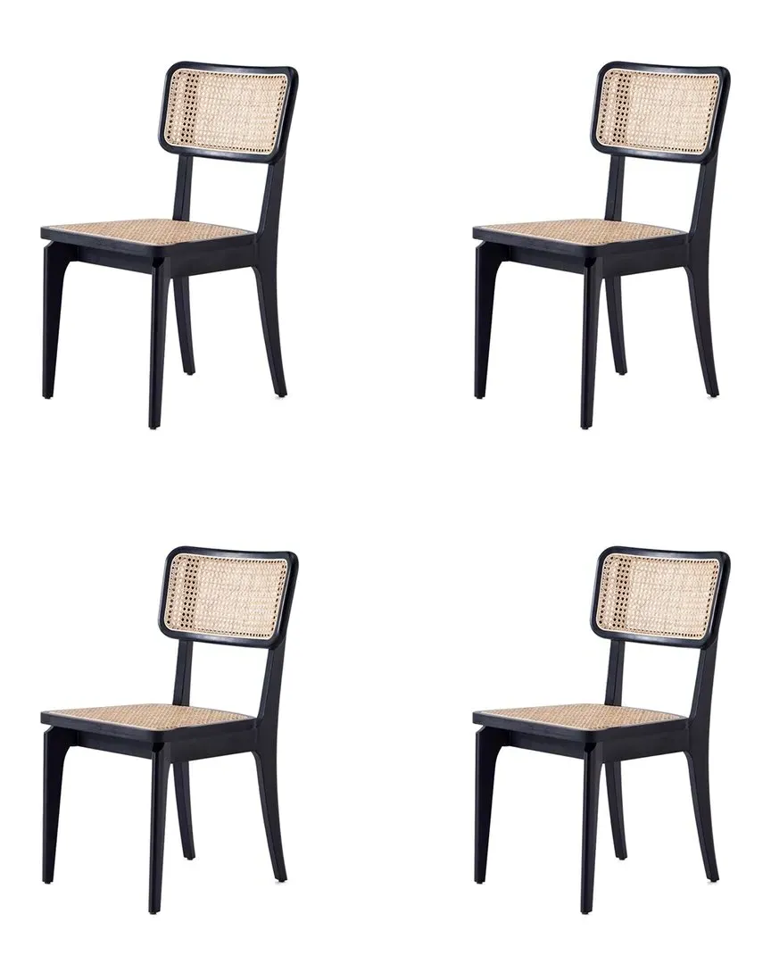 Giverny Set of 4 Dining Chairs - Black, Ash Wood image