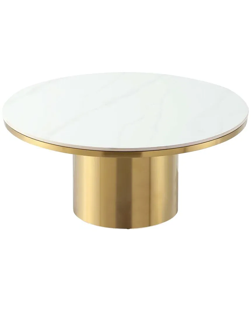 Glenn Round Coffee Table - Gold, Stainless Steel image