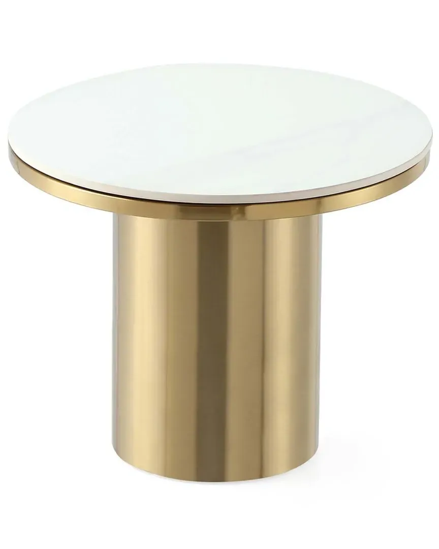 Glenn Round End Table - Gold, Stainless Steel image