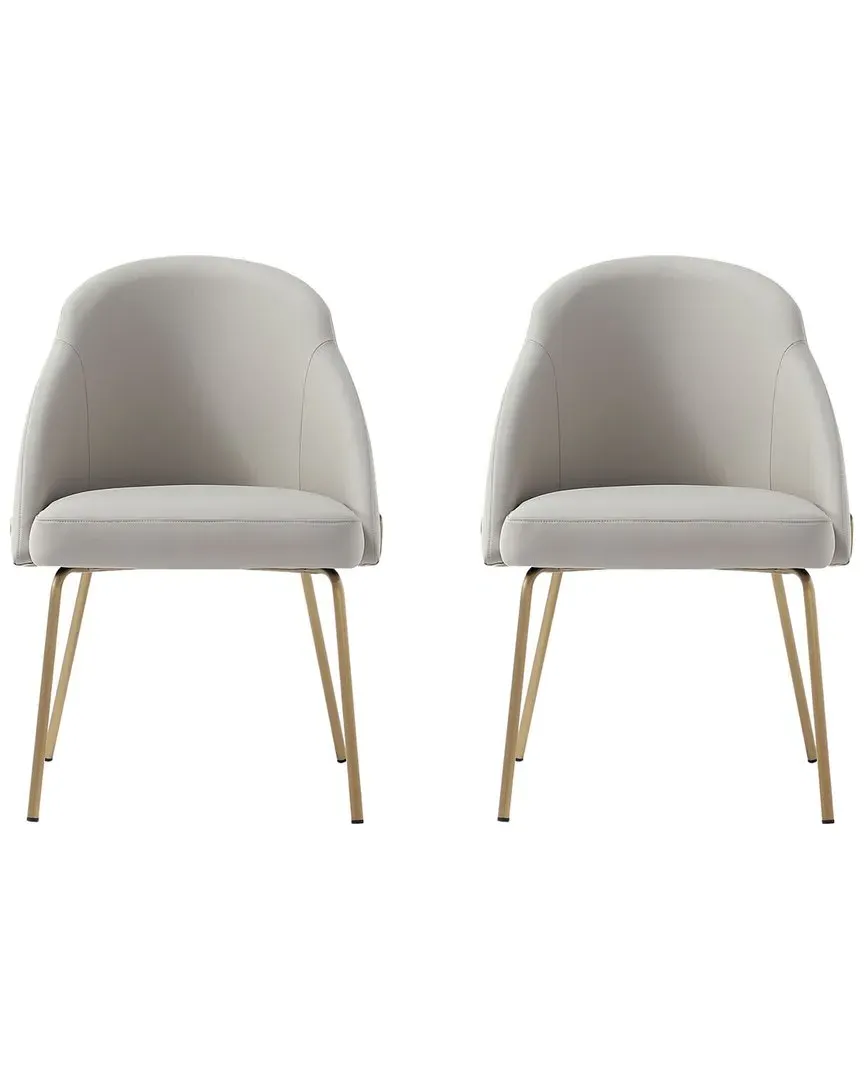 Gracie Set of 2 Dining Chairs - Stone, Leatherette