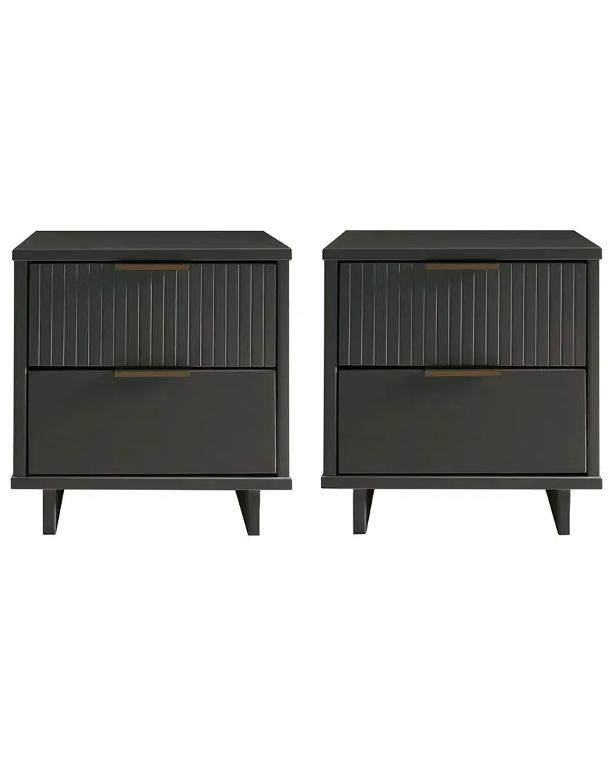 Granville Nightstand with Drawer - Grey, Pine Wood