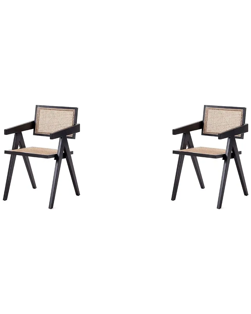Hamlet Set of 2 Dining Arm Chairs - Black, Ash Wood image