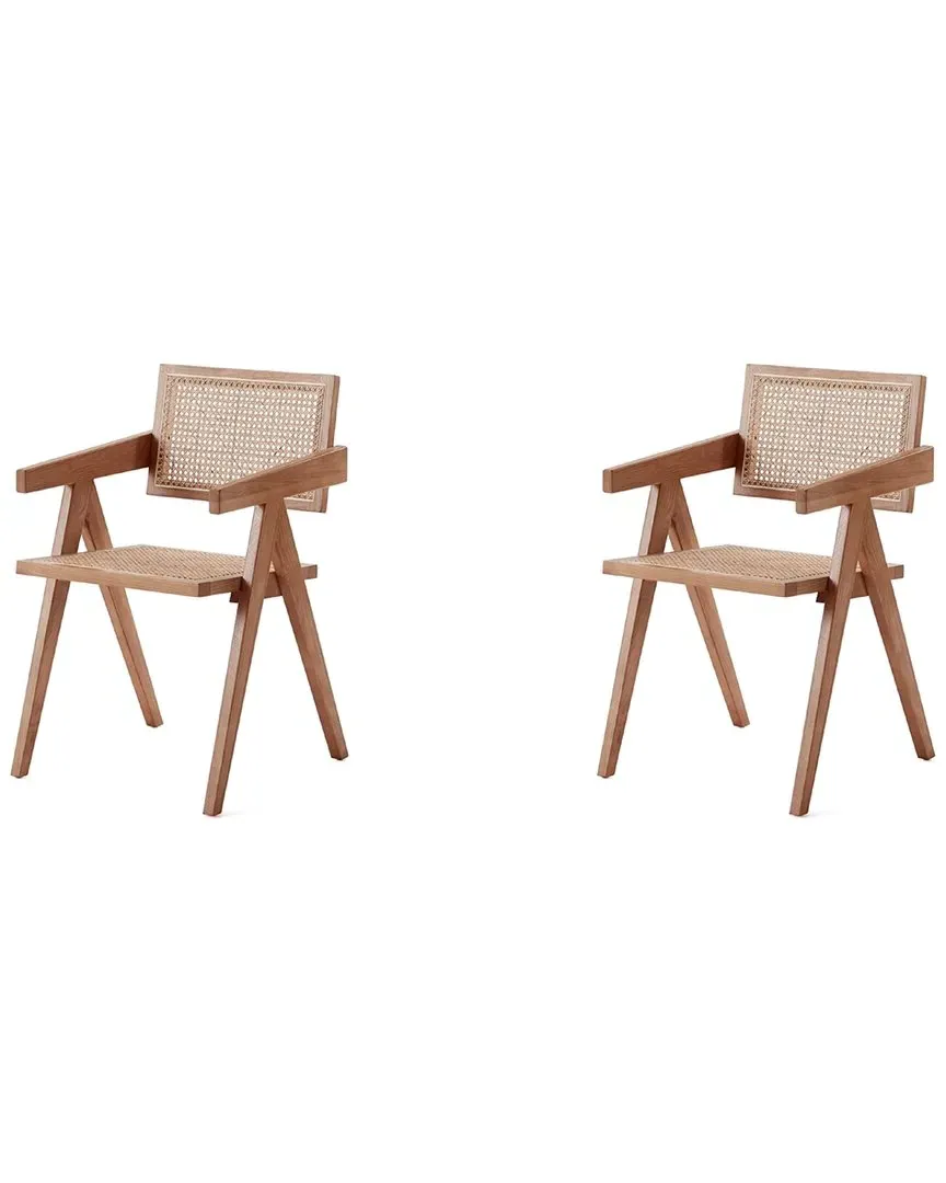 Hamlet Set of 2 Dining Arm Chairs - Natural, Ash Wood