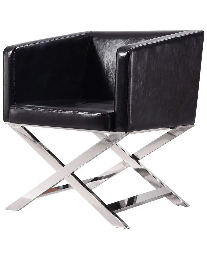 Hollywood Accent Chair - Black, Stainless Steel image