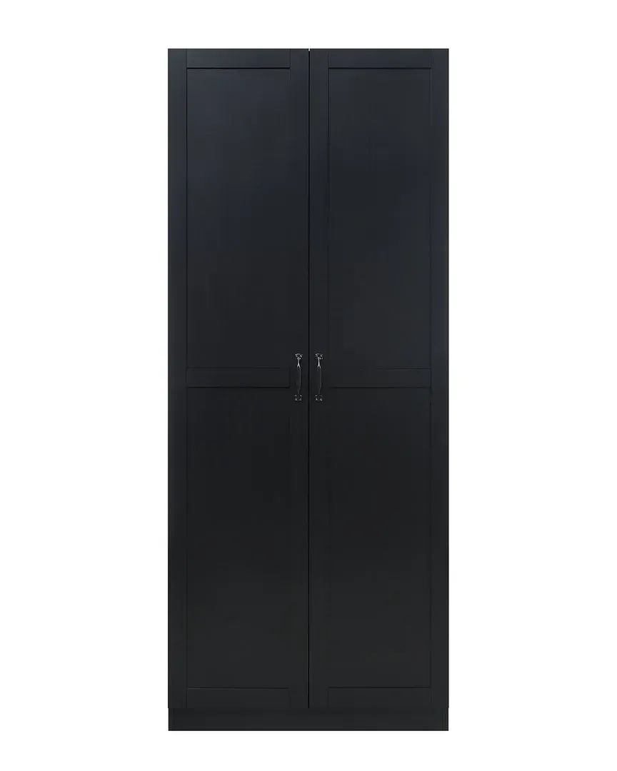 Hopkins 2-Door Storage Closet - Black, MDF
