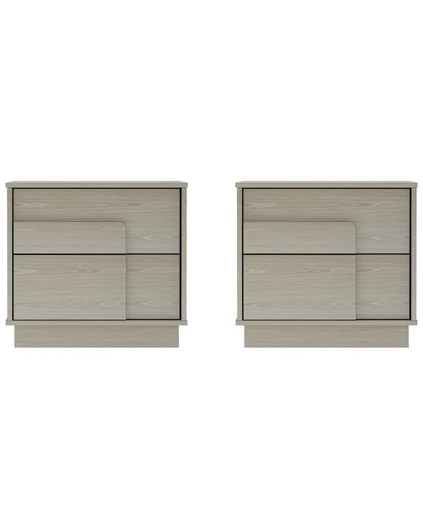 Horizon Nightstand with Storage - White