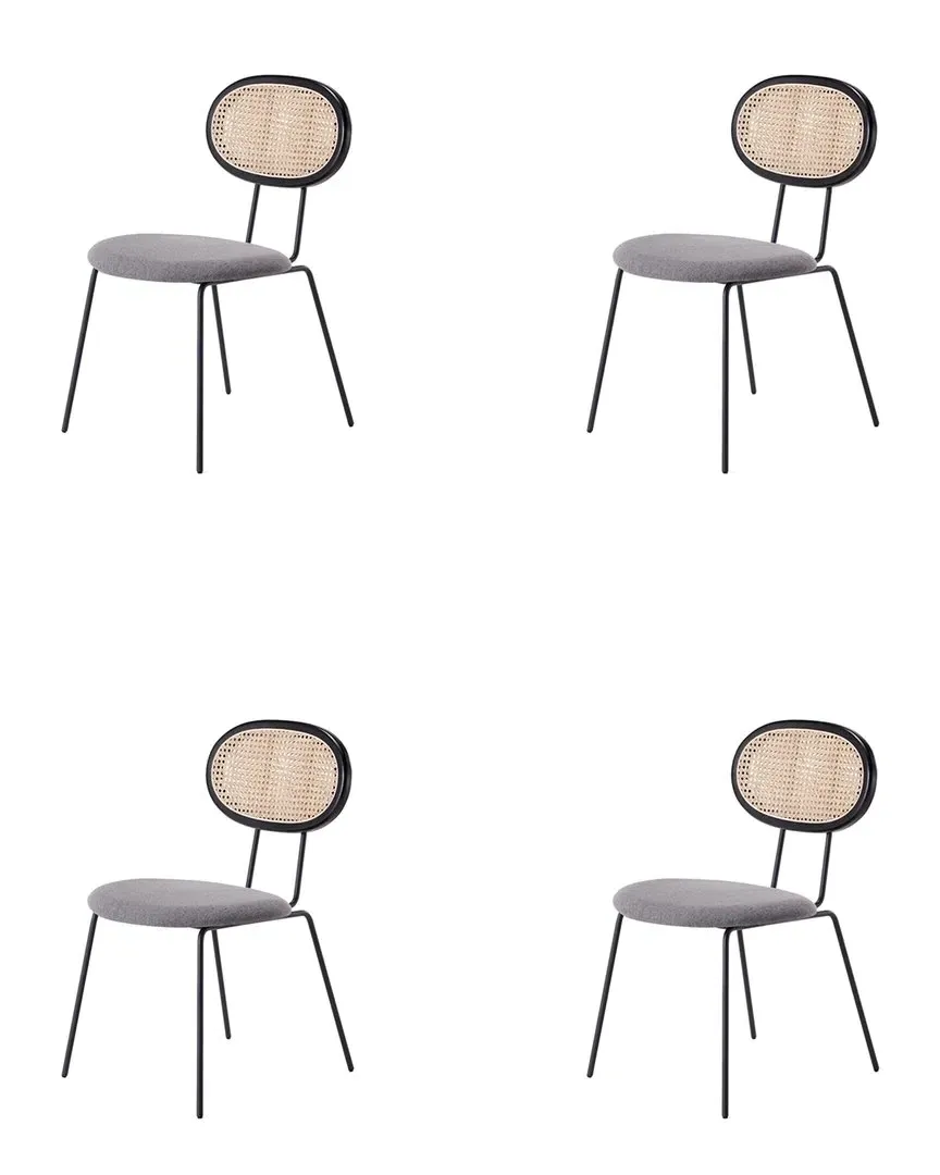 Jardin Set of 4 Dining Chairs - Black, Metal image