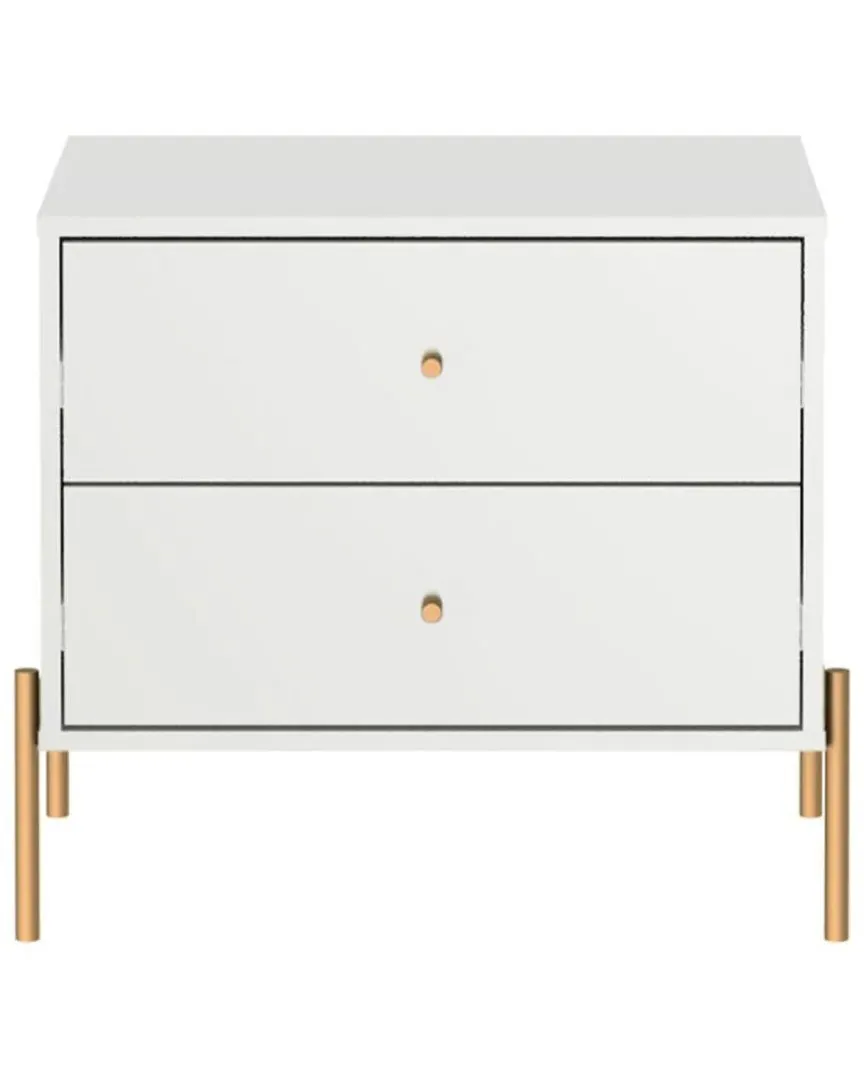 Jasper 2-Drawer Nightstand - White Gloss