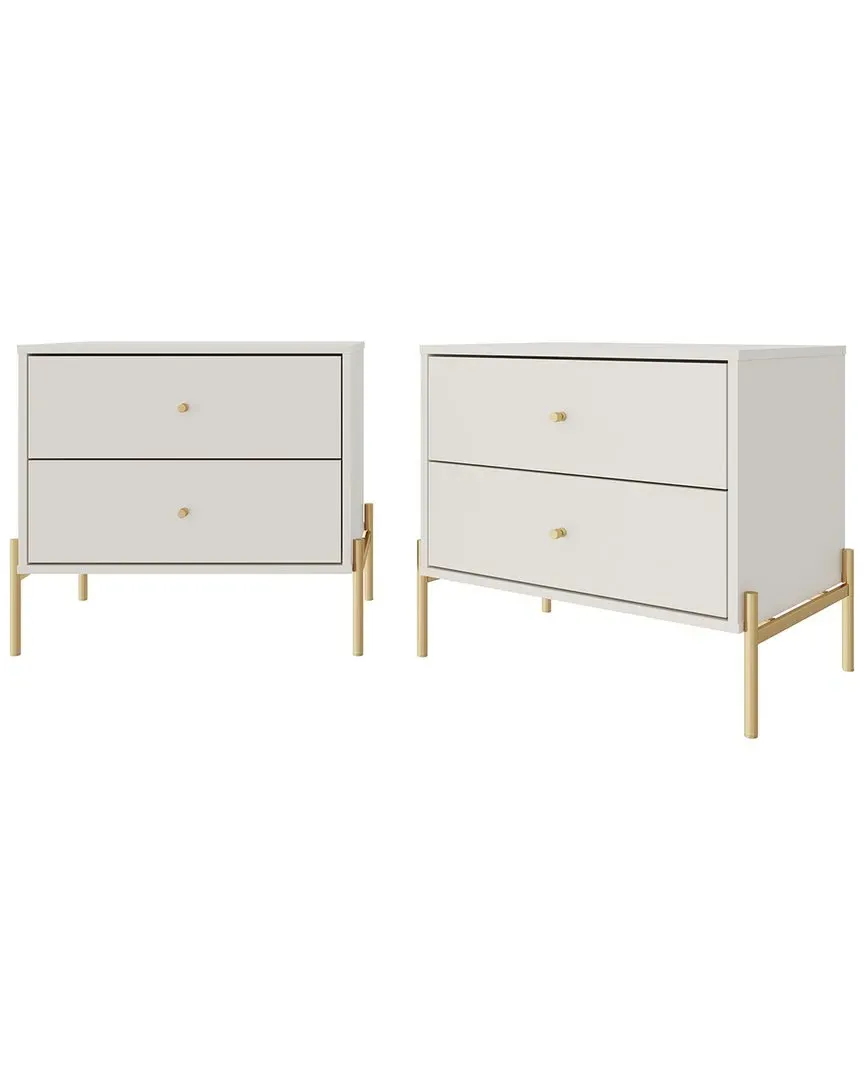 Jasper Set of 2 Nightstands - Off White, MDF image