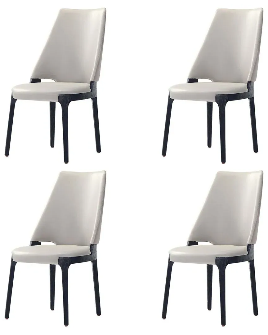 Kara Dining Chair Set of 2 - Grey, Leatherette