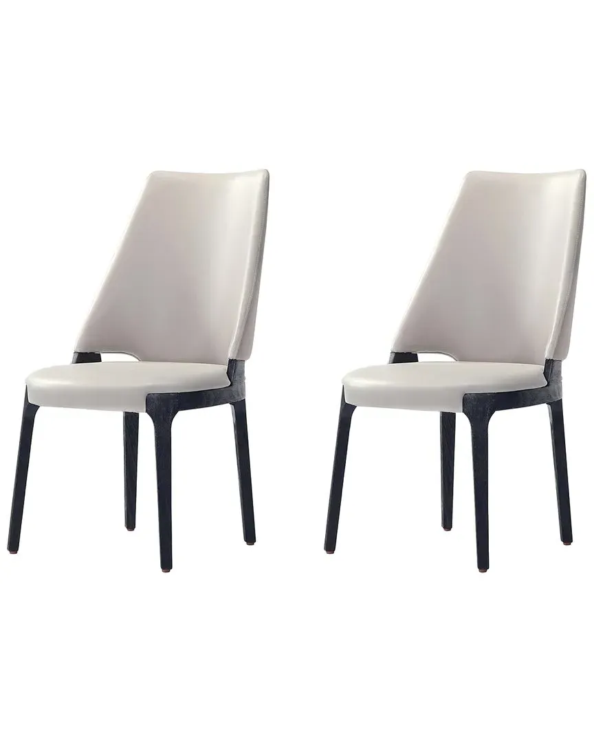 Kara Dining Chair Set of 4 - Grey, Leatherette