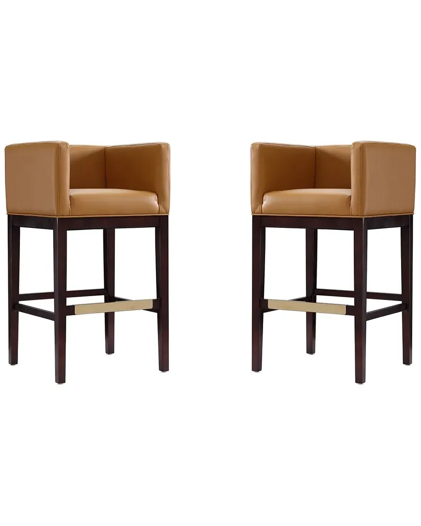 Kingsley Bar Stools Set of 2 - Camel, Beech Wood