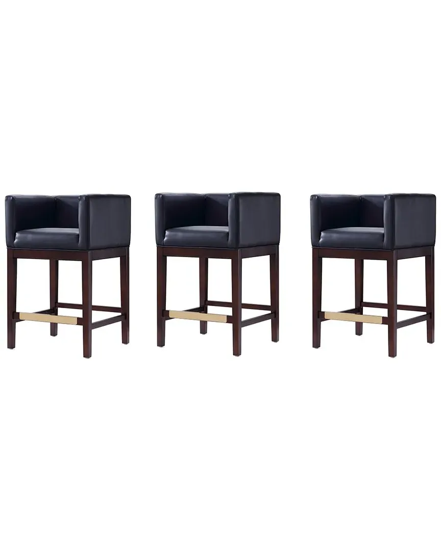 Kingsley Counter Stools Set of 3 - Black, Beech Wood image