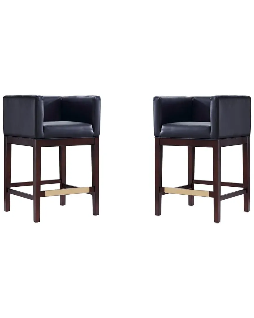 Kingsley Set of 2 Counter Stools - Black, Beech Wood image