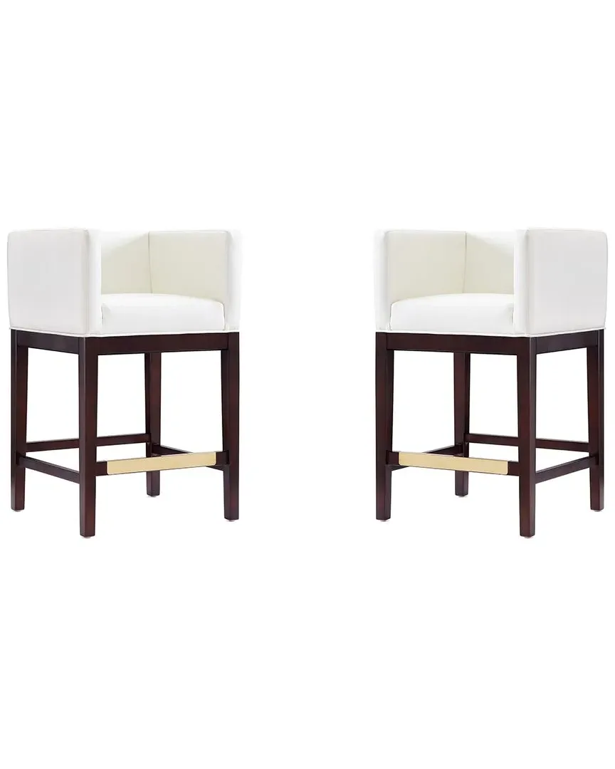 Kingsley Set of 2 Counter Stools - Ivory, Beech Wood