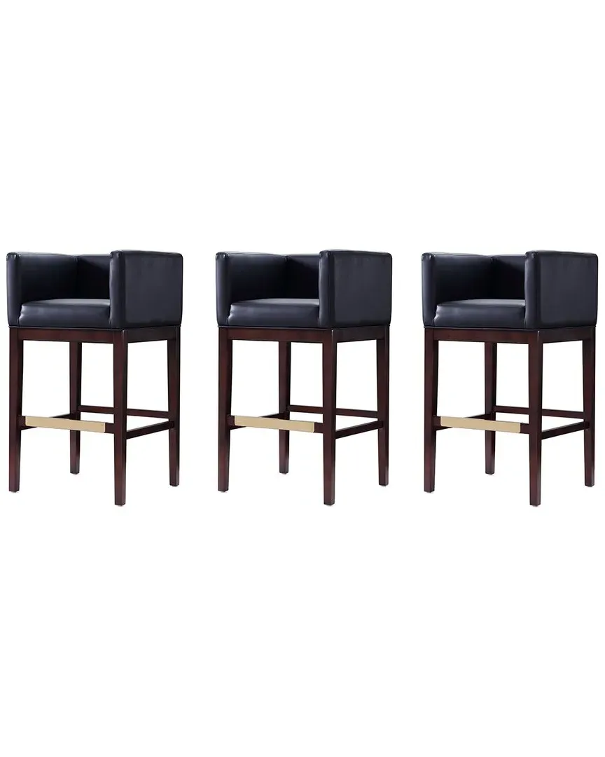 Kingsley Set of 3 Bar Stools - Black, Beech Wood image