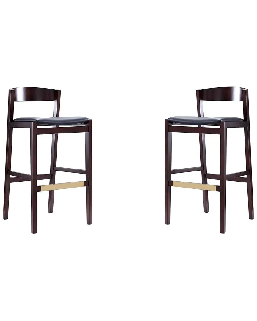 Klismos Bar Stools Set of 2 - Black, Beech Wood image