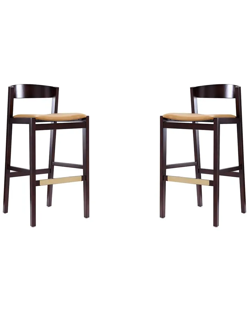 Klismos Bar Stools Set of 2 - Camel, Beech Wood