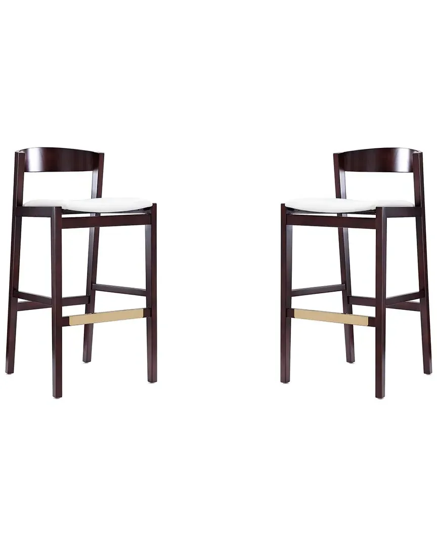 Klismos Bar Stools Set of 2 - Ivory, Beech Wood