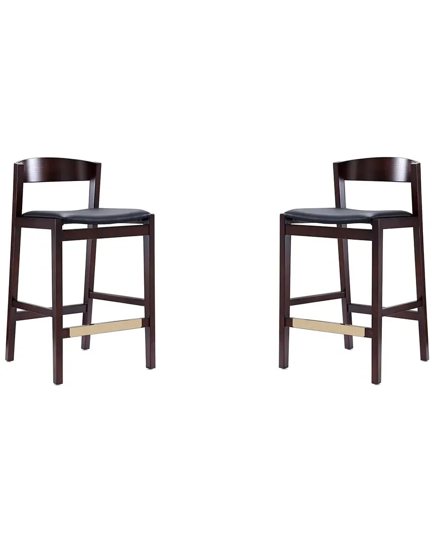 Klismos Set of 2 Counter Stools - Black, Beech Wood image