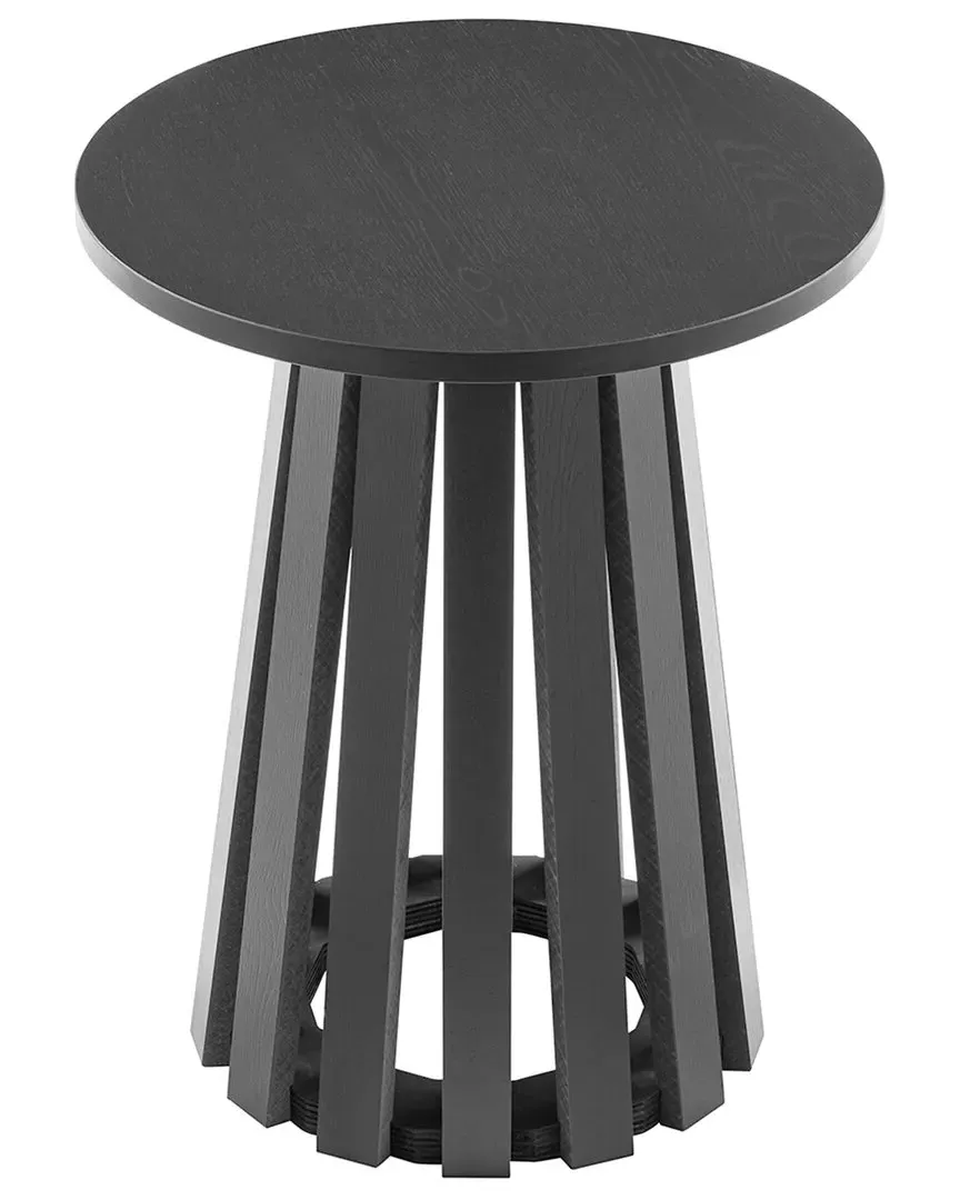 Layla Round End Table - Black, MDF image