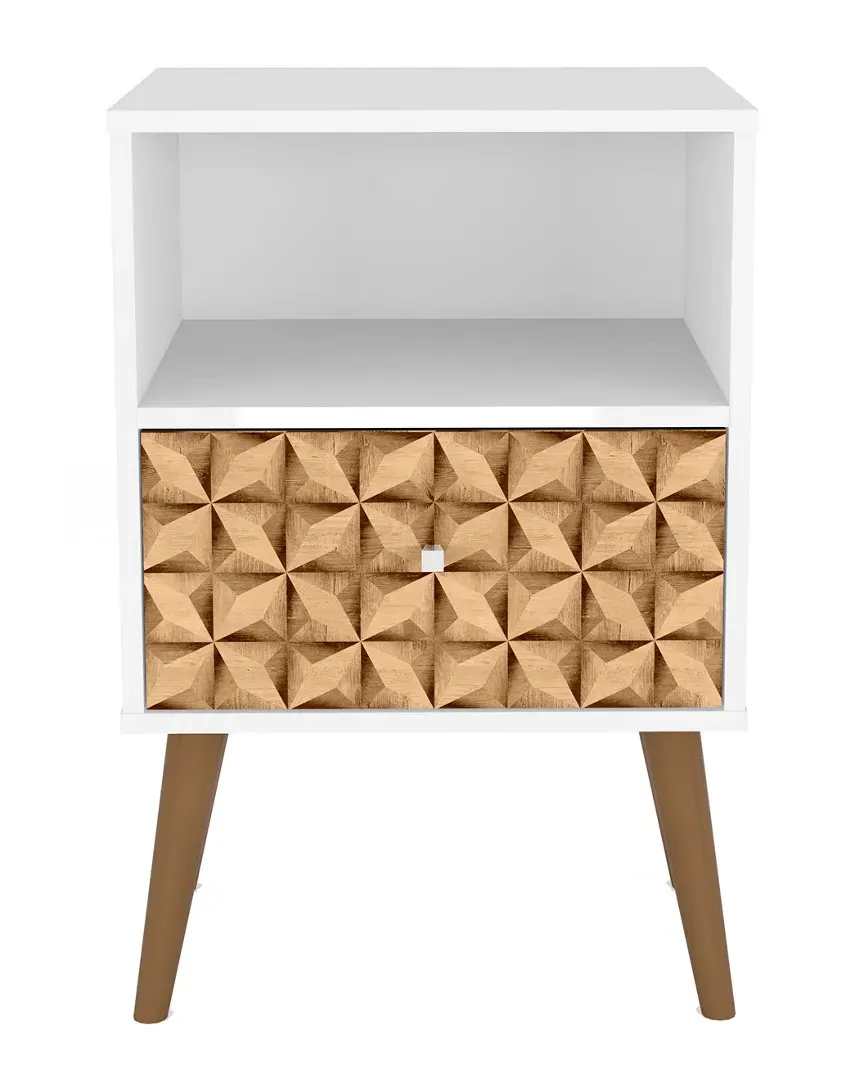 Liberty Nightstand with Drawer - White, 3D Brown