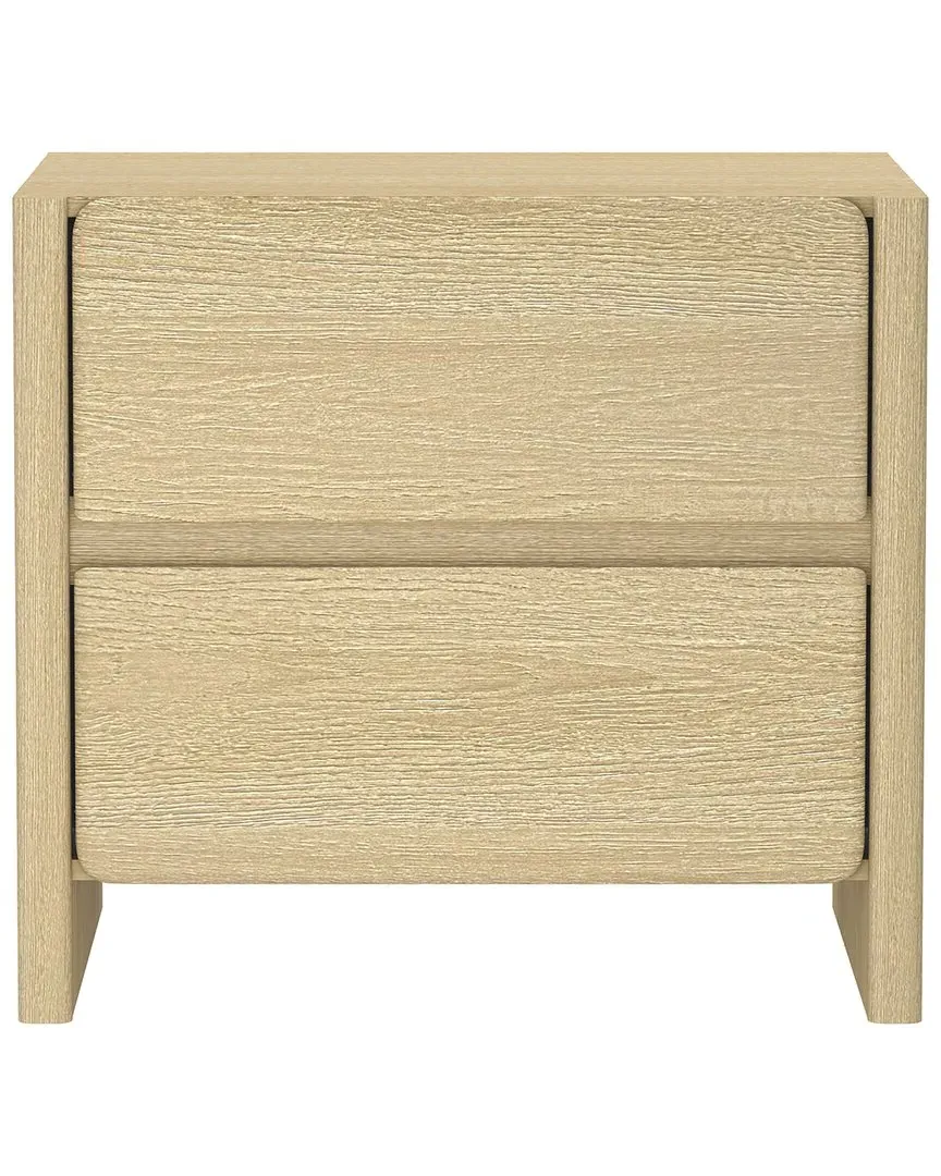 Linda 2-Drawer Nightstand - Natural Oak, MDF
