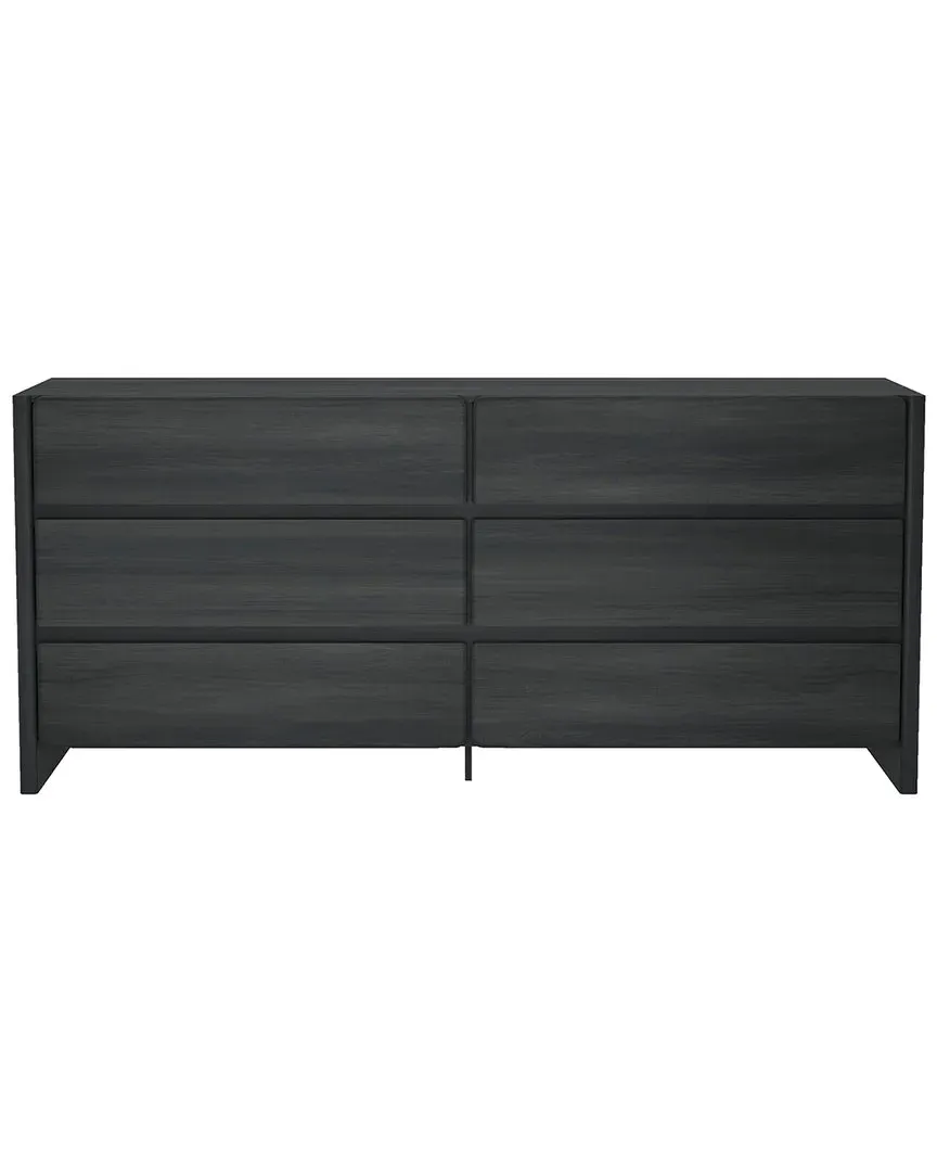 Linda Double Wide 6-Drawer Dresser - Charcoal Grey image