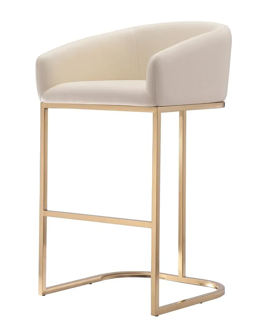 Louvre Bar Stool - Cream, Stainless Steel image