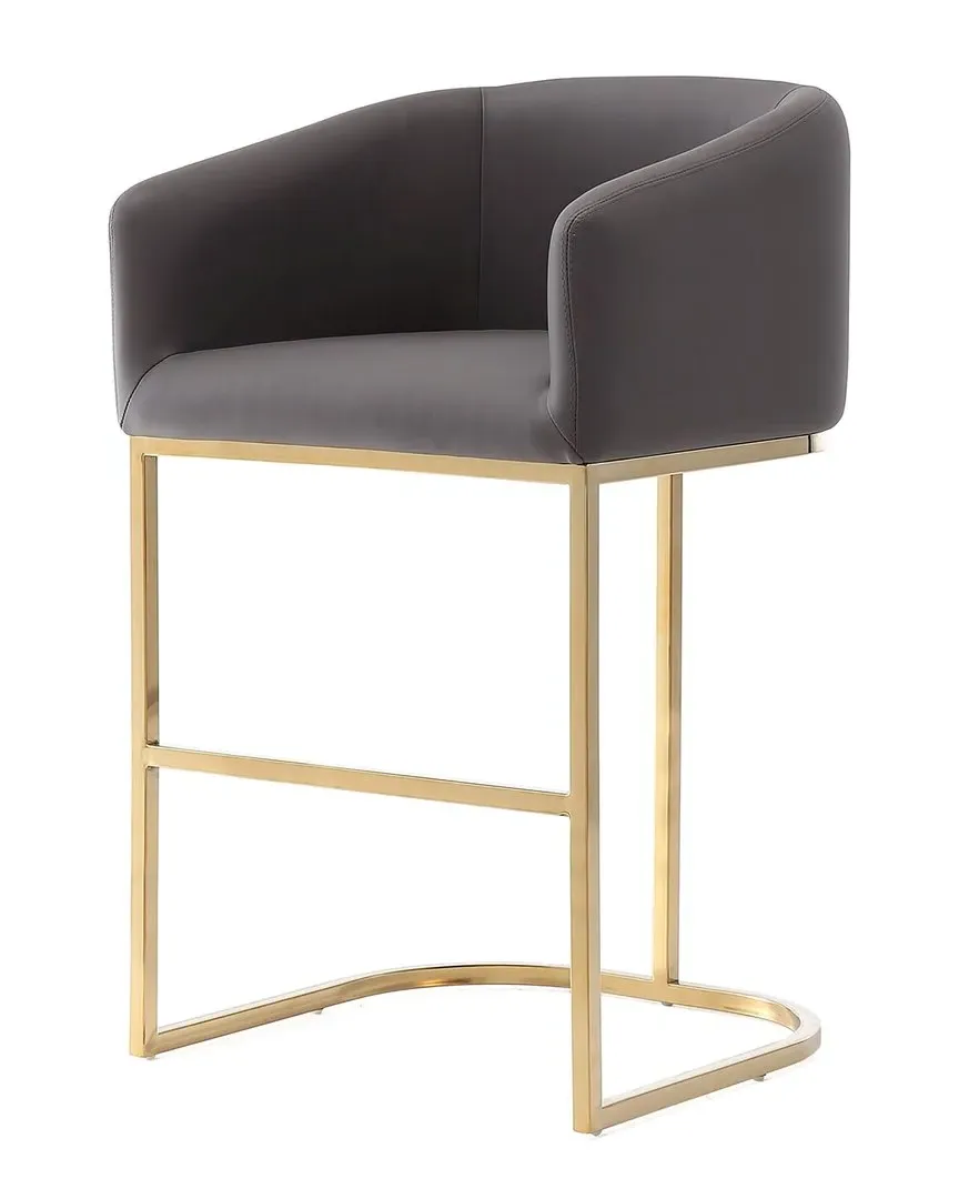 Louvre Bar Stool - Grey, Stainless Steel