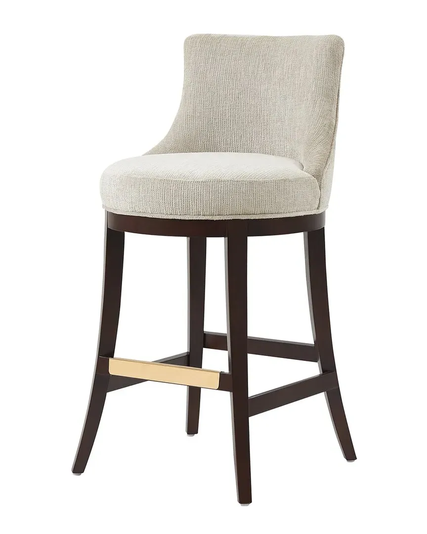 Lucia Chenille Barstool with Beech Wood Legs - Natural