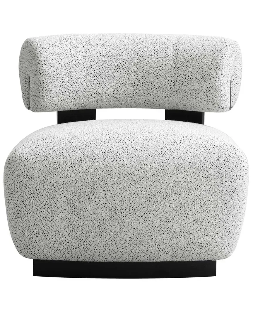 Manhattan Comfort Bartow Armless Accent Chair - Ivory, Woven Fabric image