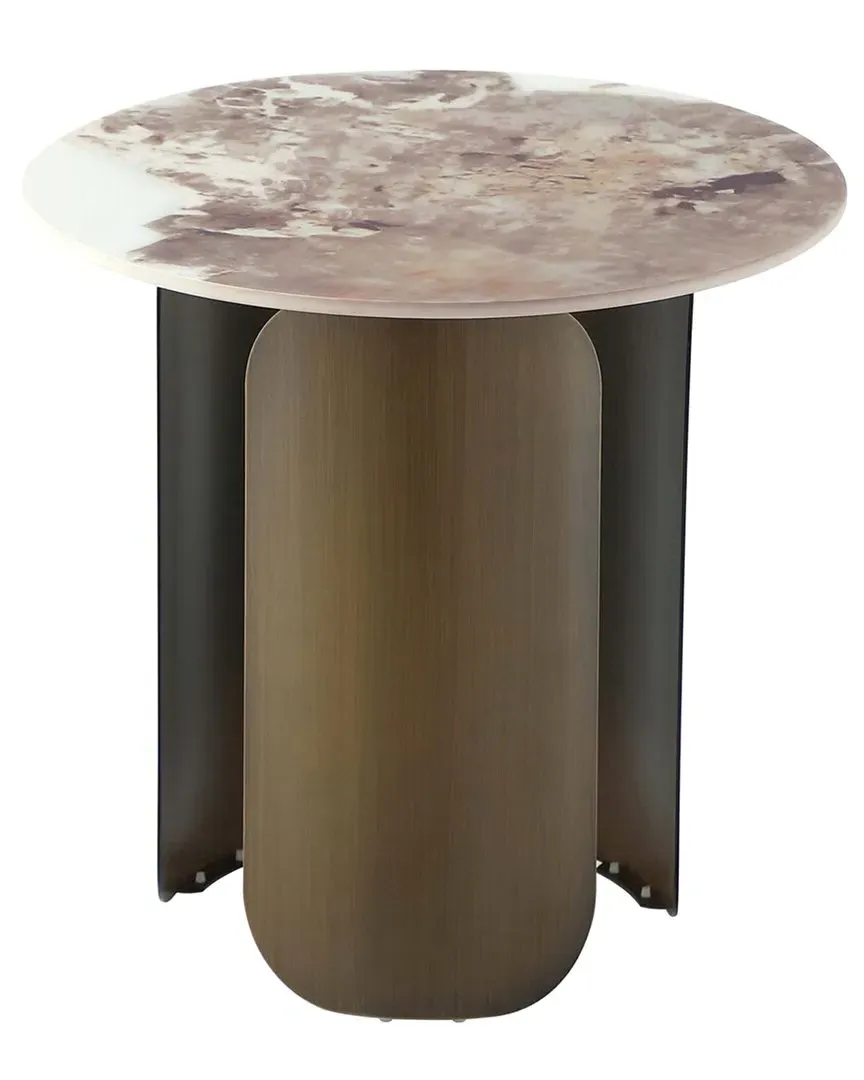 Monica Round End Table - Gold, Stainless Steel image