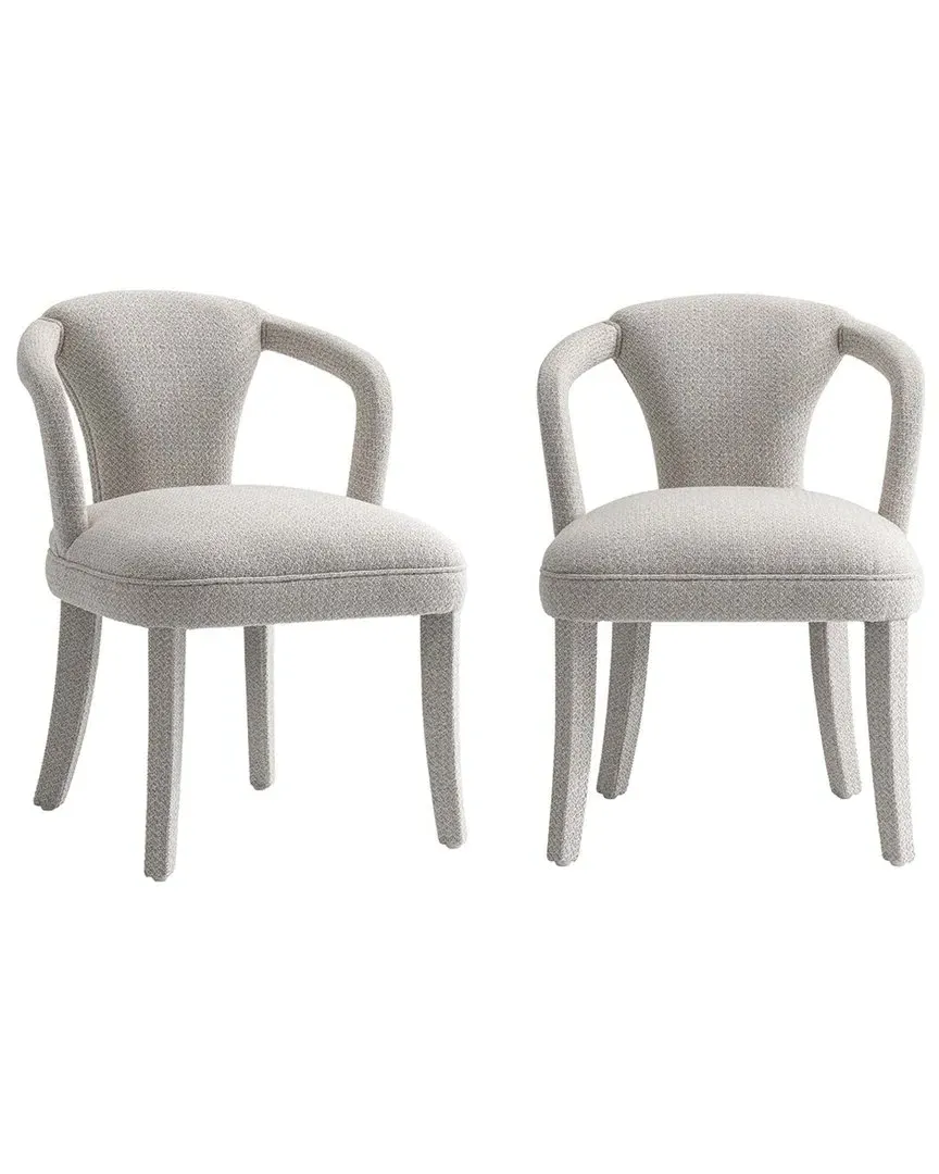 Palmer Tweed Dining Armchair Set - Silver, Birch Wood