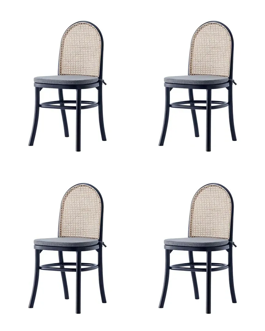 Paragon 1.0 Set of 4 Dining Chairs - Black, Ash Wood image