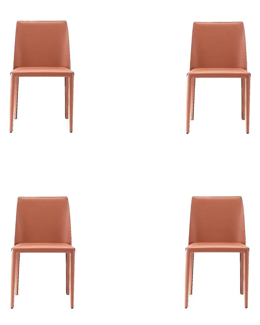 Paris Set of 4 Dining Chairs - Clay, Saddle Leather image