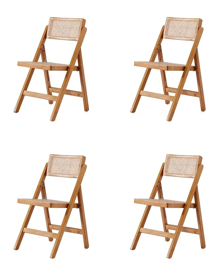 Pullman Set of 4 Folding Dining Chairs - Natural, Ash Wood