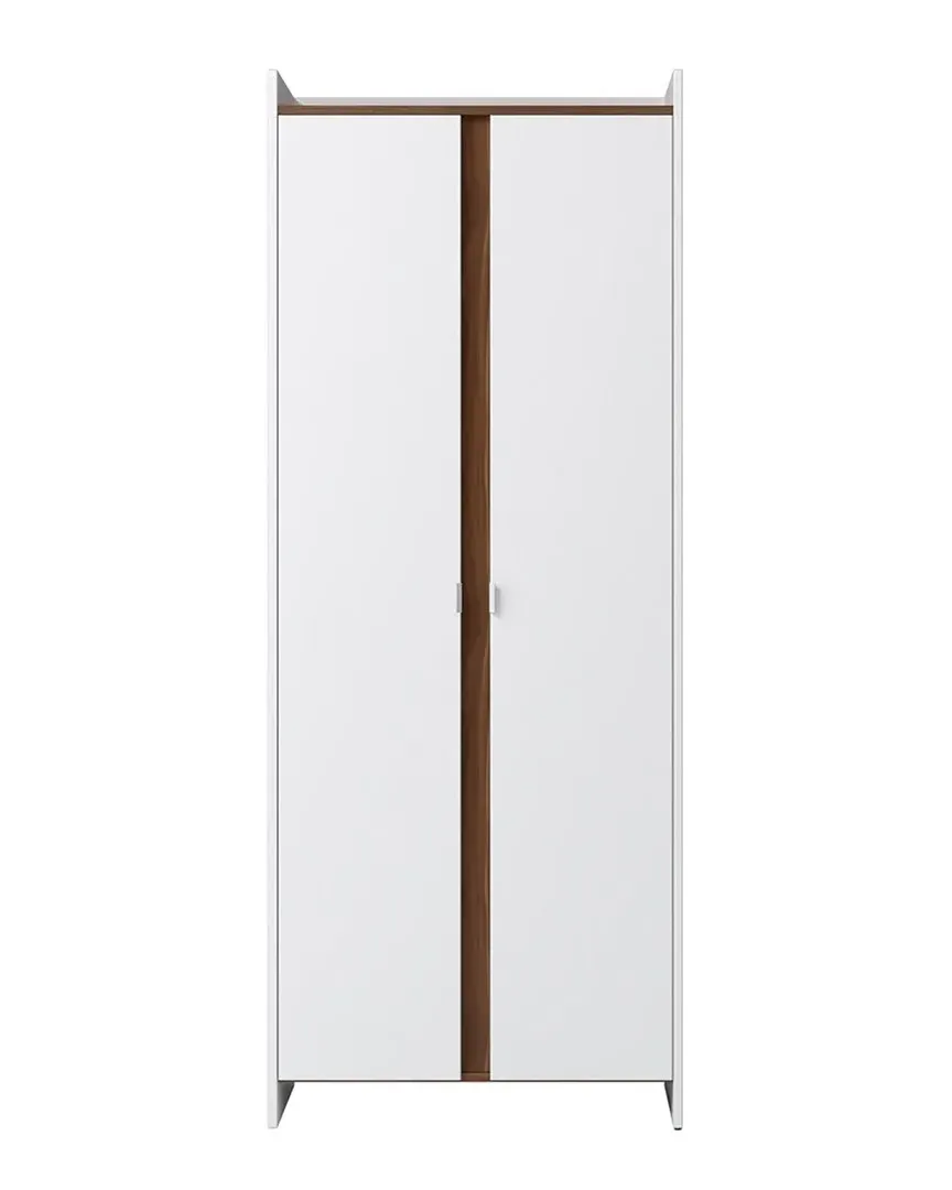 Ratzer 11-Shelf Storage Cabinet - White, Brown